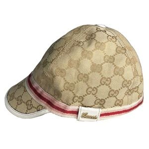RARE Gucci GG Logo All Over Print Hat Cap Size Adult Small 100% AUTHENTIC